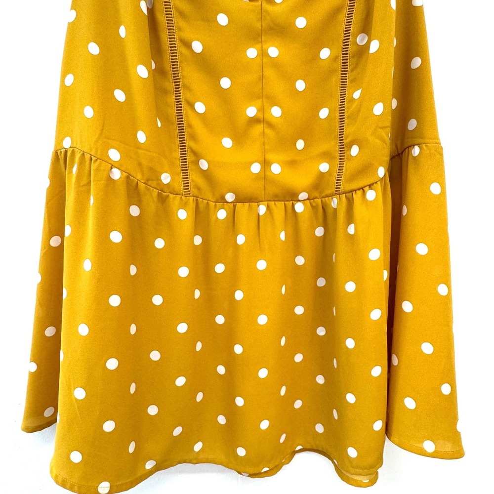 Lane Bryant Mustard Yellow Polka Dot Sleeveless Tunic - Picture 4 of 6